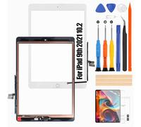 for iPad 9th Generation 2021 Touchscreen - for iPad 9 9th 10.2 Touch Screen Digitizer A2603 A2604 Glass Panel Sensor Repair Tools (White with Home Button)