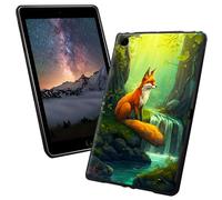 for iPad 9th Generation Case for iPad Case 8th/7th Generation 10.2 inch with Green Forest Red Fox Pattern Style Design Slim Soft Lightweight TPU Rubber Shock Proof Protective Tablet Cover