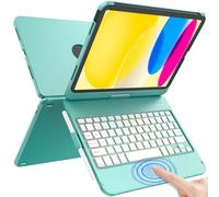 for iPad A16 11th Generation/10th Generation Case with Keyboard,Touch Keyboard for iPad 11" /10th Gen 10.9 inch 2022-10 Color Backlight, 360° Rotatable Protective Cover