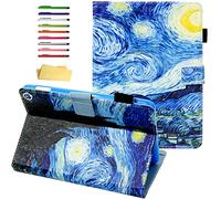 for iPad (A16) 11th Generation 11 inch 2025/iPad 10th Generation 10.9 inch Case 2022, UUcovers Folio Stand PU Leather Wallet Cover with Pencil Holder/Pocket [Auto Wake/Sleep], Van Gogh Starry Night
