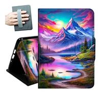 for iPad (A16) 11th Generation Case 11 Inch 2025, iPad 10th Generation Case 10.9 Inch 2022, Hand Straps and Auto Wake/Sleep Leather Slim Multiple Angles Stand Smart Cover,Purple Forest Mountain