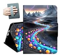 for iPad (A16) 11th Generation Case 11 Inch 2025, iPad 10th Generation Case 10.9 Inch 2022, Hand Straps and Auto Wake/Sleep Leather Slim Multiple Angles Stand Smart Cover,Mountain and River