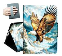 for iPad (A16) 11th Generation Case 11 Inch 2025, iPad 10th Generation Case 10.9 Inch 2022, Hand Straps and Auto Wake/Sleep Leather Slim Multiple Angles Stand Smart Cover,Eagle Snow Mountain