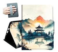 for iPad (A16) 11th Generation Case 11 Inch 2025, iPad 10th Generation Case 10.9 Inch 2022, Hand Straps and Auto Wake/Sleep Leather Slim Multiple Angles Stand Smart Cover,Mountain