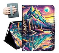 for iPad (A16) 11th Generation Case 11 Inch 2025, iPad 10th Generation Case 10.9 Inch 2022, Hand Straps and Auto Wake/Sleep Leather Slim Multiple Angles Stand Smart Cover,Forest and Mountain Moon