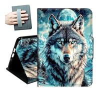 for iPad (A16) 11th Generation Case 11 Inch 2025, iPad 10th Generation Case 10.9 Inch 2022, Hand Straps and Auto Wake/Sleep Leather Slim Multiple Angles Stand Smart Cover,Snow Mountain Wolf