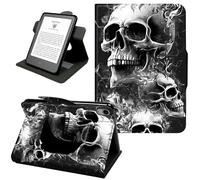 for iPad Air 11" Case 2024 2025 (M2), iPad Air 5th/4th Gen 10.9 2022, 360° Rotating PU Leather Shockproof Stand Cover with Hand Strap & Magnetic Closure,Auto Wake/Sleep,Skull