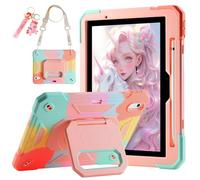 for iPad Air 11 Case (M3) 2025/ iPad Air 11 Case 2024 (M2) with Pen Slot/360 Rotating Grip Magic Stand,Keychain/Shoulder Strap,Full-Body Rugged Cover for iPad Air 6th Generation (Colorful)