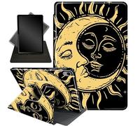 for iPad Air 11 Inch Case 6th Generation M2 2024,360 Degree Rotating Stand Smart Protective Cover Case for iPad Air 11-inch M2 (2024),Crescent Moon and Sun