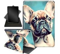 for iPad Air 11 Inch Case 6th Generation M2 2024,360 Degree Rotating Stand Smart Protective Cover Case for iPad Air 11-inch M2 (2024),French Bulldog