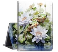 for iPad Air 11 Inch Case M2 2024,for iPad Air 5th Generation 2022/iPad Air 4th Gen 2020 10.9 Inch,Slim Lightweight Smart Shell Stand Cover with Auto Wake/Sleep, Frog in a Lake Flowers