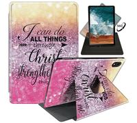 for iPad Air 11 Inch Case M2 2024,Rotating Cases for iPad Air 11" 6th Gen & iPad 10.9" 5th/4th Gen (2022/2020),360 Degree Swivel Stand Auto Sleep/Wake Cover-I can do All Thing Through Christ Pink