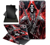 for iPad Air 11 Inch Case (M3/M2-2025/2024), iPad Air 5th Generation 2022/4th Gen 2020 10.9 Inch,360 Degree Rotating Stand Smart Protective Cover Case,Skulls Playing Guitar