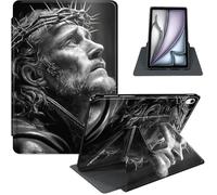 for iPad Air 11 Inch Case (M3/M2-2025/2024), iPad Air 5th Generation 2022/4th Gen 2020 10.9 Inch, 360° Rotating PU Leather Stand Cover with Auto Sleep/Wake, Jesus Christ
