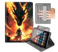 for iPad Air 11-inch Case M4 2026/M3/M2,iPad Air 5th/4th Gen 10.9",360° Rotating Vertical Stand with Hand Strap,Shockproof Protective Cover,Auto Sleep,Flame Dragon Warrior
