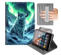 for iPad Air 11-inch Case M4 2026/M3/M2,iPad Air 5th/4th Gen 10.9",360° Rotating Vertical Stand with Hand Strap,Shockproof Protective Cover,Auto Sleep,Snow Wolf Green Aurora