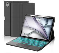 for iPad Air 11 Inch Case with Keyboard (M4 2026,M3 2025,M2 2024) & iPad Air 5th/4th Gen Keyboard 10.9 inch, 7 Color Backlit Detachable Magnetic Keyboard Cover with Pencil Holder, Multi-Touch Trackpad