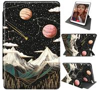 for iPad Air 11 Inch M2 Case 2024,360°Rotating Stand Protective Case with Auto Wake/Sleep,Rugged Durable Shockproof Case for iPad Air 6th/5th/4th Gen (11/10.9 inch,2024/2022/2020),Planet Snow Mountain