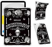 for iPad Air 11" M3 (2025) / M2 (2024), iPad Air 5th (2022) / 4th Generation (2020) 10.9 Inch Clear Case with Pencil Holder, Slim Shockproof Transparent Soft TPU Protective Cover, Ouija Board