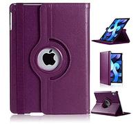 For iPad Air 11 (M4 2026/M3 2025/M2 2024) Case/iPad Air 10.9 4th 2020/5th 2022 Generation 360 Rotating Stand Multi-Angle Viewing Auto Wake/sleep Smart Folio Kids Friendly Protective Cover (PURPLE)