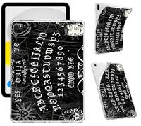 for iPad Air 13 inch (2024 M2/2025 M3) & iPad Pro 12.9 (2018-2022) Clear Case with Pencil Holder,Slim Shockproof Transparent Soft TPU Back Protective Cover for iPad Air 13 2025 M3,Black Ouija Board