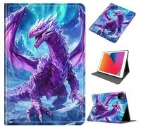 for iPad Air 13 Inch Case 2024/2025 (M2/M3), Slim PU Leather Protective Cover with Multi-Angle Stand & Auto Wake/Sleep Full-Body Anti-Drop Cover for iPad Air 6th Gen 13 inch, Arctic Purple Dragon