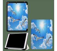 for iPad Air 13 inch Case M2 2024, iPad Air 13 Case with Soft Back Cover, Slim Smart Trifold Stand Protective Cover Nature Animals Seagull Clouds