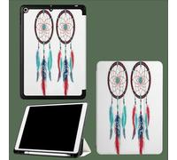 for iPad Air 13 Inch Case M2 2024, Ultra Slim Trifold Stand Case with Built-in Pencil Holder Shell Cover, Auto Wake/Sleep Watercolor Dream Catcher Feather