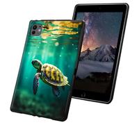 for iPad Air 13 inch Case M2 for iPad Pro 13 inch Case 2024 7th Generation M4 Slim Lightweight Soft TPU Silicone Non-Slip Shock Proof Protective Black Tablet Cover - Turtles in The Sea