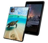 for iPad Air 13 inch Case M2 for iPad Pro 13 inch Case 2024 7th Generation M4 Slim Lightweight Soft TPU Silicone Non-Slip Shock Proof Protective Black Tablet Cover - Turtle in The Sea