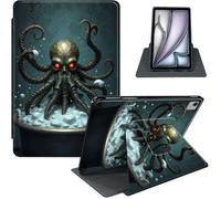 for iPad Air 13 Inch Case M3 2025/ M2 2024, iPad Pro 12.9" 6th/5th Generation, 360° Rotating PU Leather Stand Cover with Auto Sleep/Wake, Kraken