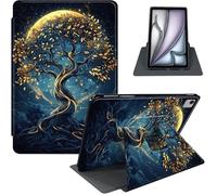 for iPad Air 13 Inch Case M3 2025/ M2 2024, iPad Pro 12.9" 6th/5th Generation, 360° Rotating PU Leather Stand Cover with Auto Sleep/Wake, Tree of The Universe