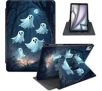 for iPad Air 13 Inch Case M3 2025/ M2 2024, iPad Pro 12.9" 6th/5th Generation, 360° Rotating PU Leather Stand Cover with Auto Sleep/Wake, Group of Ghosts