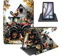 for iPad Air 13 Inch Case M3 2025/ M2 2024, iPad Pro 12.9" 6th/5th Generation, 360° Rotating PU Leather Stand Cover with Auto Sleep/Wake, Farm Tractor