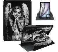for iPad Air 13 Inch Case M3 2025/ M2 2024, iPad Pro 12.9" 6th/5th Generation, 360° Rotating PU Leather Stand Cover with Auto Sleep/Wake, Angel Woman
