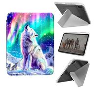 for iPad Air 13 Inch Case (M3 2025/M2 2024), iPad Pro 12.9 Case (6th/5th Gen 2022/2021/2020),Slim Shockproof Clear with Pencil Holder Folding Y Shape Stand Cover,Arctic Wolf