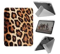 for iPad Air 13 Inch Case (M3 2025/M2 2024), iPad Pro 12.9 Case (6th/5th Gen 2022/2021/2020),Slim Shockproof Clear with Pencil Holder Folding Y Shape Stand Cover,Brown Leopard
