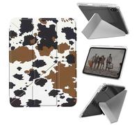 for iPad Air 13 Inch Case (M3 2025/M2 2024), iPad Pro 12.9 Case (6th/5th Gen 2022/2021/2020),Slim Shockproof Clear with Pencil Holder Folding Y Shape Stand Cover,Brown Leopard