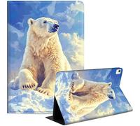for iPad Air 13 Inch Case (M3/M2) 2025/2024, iPad Pro 12.9 Case 6/5th Generation (2021 2022 Release), Slim PU Leather Stand Cover with Auto Wake/Sleep, White Polar Bear