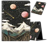 for iPad Air 13 Inch (M2) 6th Gen 2024 & iPad Pro 12.9 Leather Case, Smart for iPad Air 13 Cover with Auto Wake/Sleep & Adjustable Viewing Angles, for iPad Pro 12.9 6th/5th/4th, Planet Snow Mountain