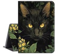 for iPad Air 3 10.5" 2019 / iPad Pro 10.5 2017 Case, Slim Lightweight Smart Shell Stand Cover with Auto Wake/Sleep for iPad Air 10.5" (3rd Gen) 2019 / iPad Pro 10.5" 2017,Black Cat Flowers Garden