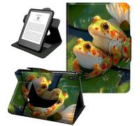 for iPad Air 5th/4th Gen 10.9" 2022/2020, iPad Pro 11 Case 2022/2021/2020, 360 Rotating PU Leather Shockproof Stand Cover with Hand Strap, Auto Wake/Sleep,Water Lily Frogs