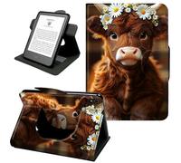 for iPad Air 5th/4th Gen 10.9" 2022/2020, iPad Pro 11 Case 2022/2021/2020, 360 Rotating PU Leather Shockproof Stand Cover with Hand Strap, Auto Wake/Sleep,Daisy Crown Calf