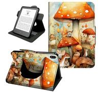 for iPad Air 5th/4th Gen 10.9" 2022/2020, iPad Pro 11 Case 2022/2021/2020, 360 Rotating PU Leather Shockproof Stand Cover with Hand Strap, Auto Wake/Sleep,Watercolor Mushroom
