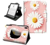 for iPad Air 5th/4th Gen 10.9" 2022/2020, iPad Pro 11 Case 2022/2021/2020, 360 Rotating PU Leather Shockproof Stand Cover with Hand Strap, Auto Wake/Sleep,Pink Daisy