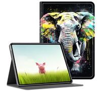 for iPad Air 5th/Air 4th Generation Case 2022/2020 10.9 Inch/iPad Pro 11" 2022/2021/2020/2025BEOTIWAD PU Leather Shockproof Protective Cover with Auto Sleep/Wake,Colorful Elephant