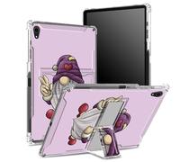 for iPad Air 5th Generation 2022 / iPad Air 4th 2020, 10.9" Case with Pencil Holder, Transparent Back with Cute Little Purple Dwarf, Corner Protection Shockproof Cover with Hard Kickstand