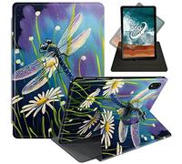 for iPad Air 5th Generation Case/iPad Air 4th Generation Case (2022/2021) ipad Air 10.9 Cases,360 Degree Rotating Swivel Stand Smart Cover for iPad Air 5/4 Gen-Dragonfly on The Daisies Florals
