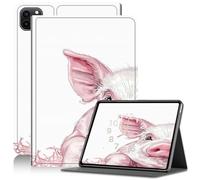 for iPad Air 6th/5th/4th Gen Case (2024/2022/2020), PU Leather Adjustable Stand for iPad Air 11 Inch Case M2(2024), with Auto Sleep/Wake Smart Cover for iPad Pro 11", Pink Piglet