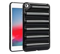 For iPad Mini 5th/4th Generation Tablet Case, Flexible Soft TPU Down Jacket Grain Case For iPad Mini 7.9-Inch 2015/2017, Shock Absorption, Raised Edge Corner Protection Bumper Case, Black